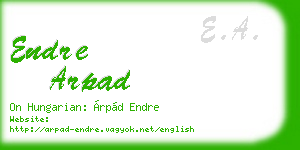 endre arpad business card